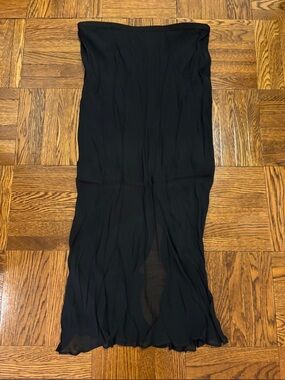 J.Crew Black Maxi Skirt with short slip and slit